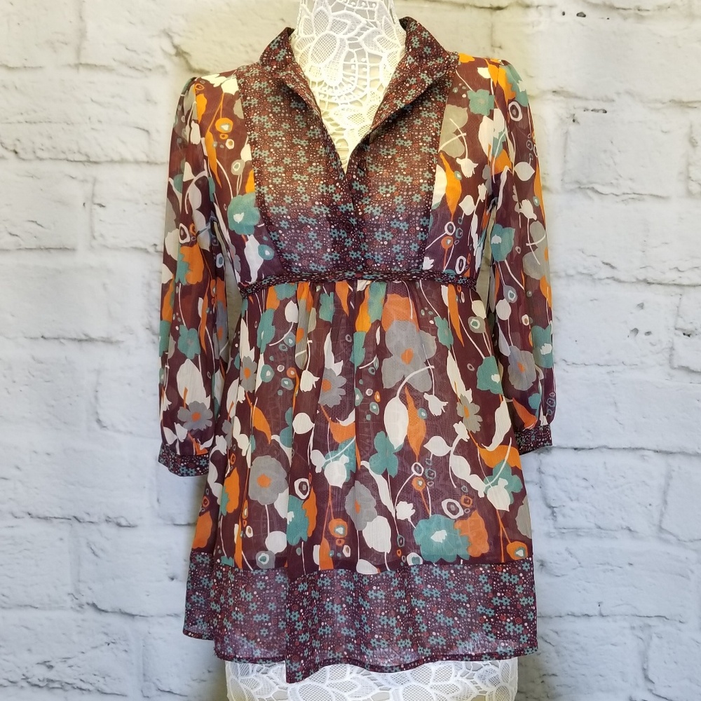 Colorful Babydoll Blouse